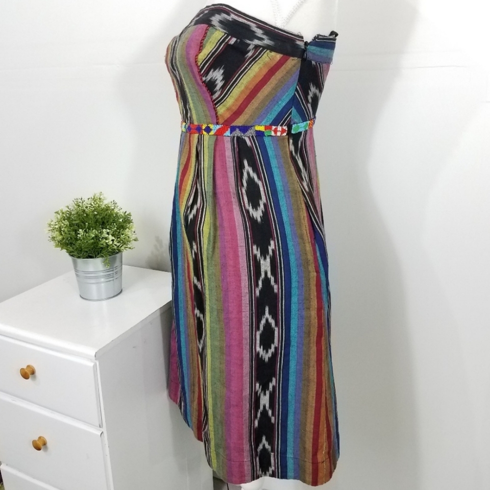 🔥3/$15 Edme & Esyllte Beaded Ikat Pueblo Dress - Picture 2 of 7